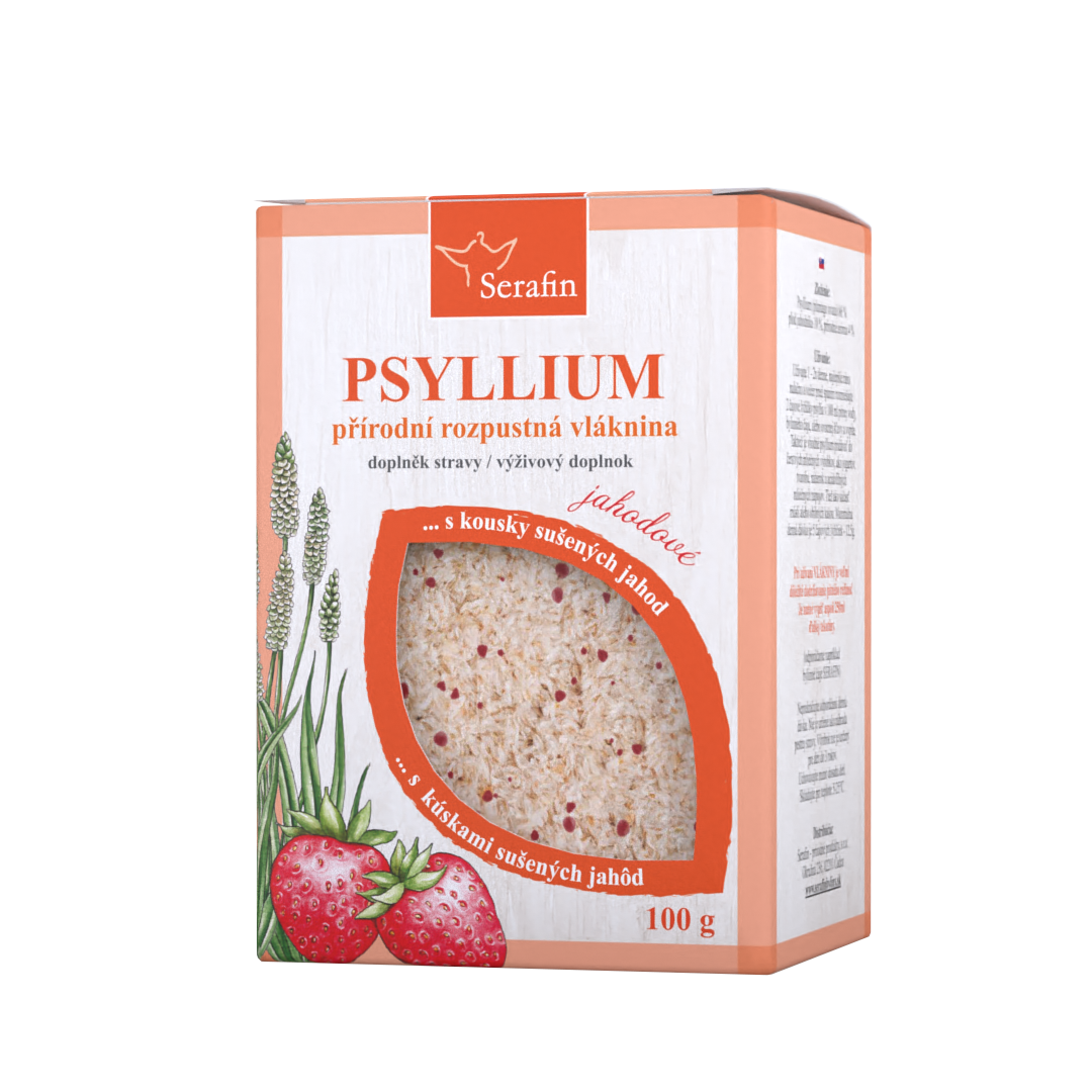 Psyllium s přírodním aromatem a kousky ovoce – jahoda | Serafin byliny